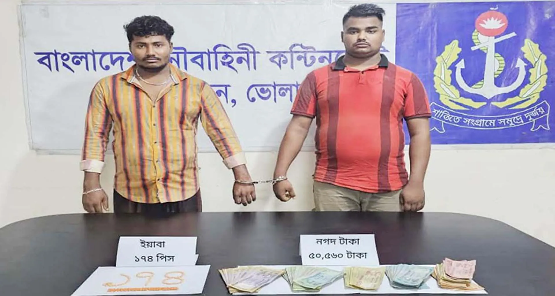 লালমোহনে মাদক কারবারের টাকাসহ দুই ব্যবসায়ী আটক